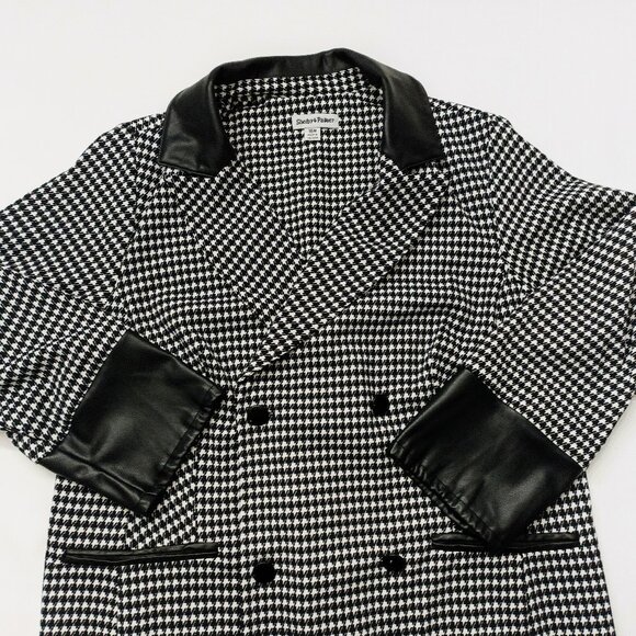 SHELBY & PALMER Women's Dogtooth Print Tailored Trench Coat.  Plus Size 16W - Picture 4 of 9